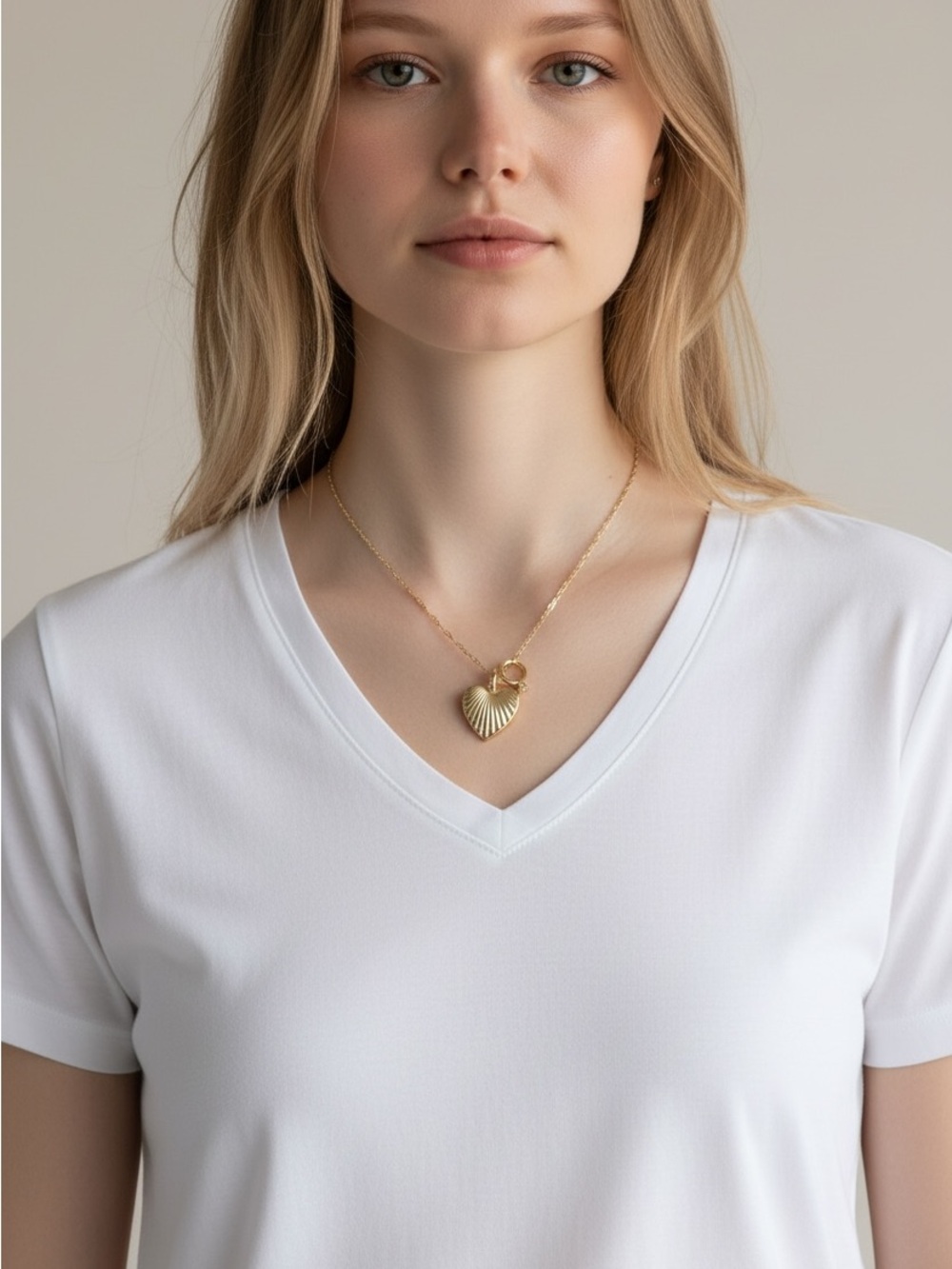 10/21 Gold Heart Pendant Necklace - Elegant Women's Jewelry